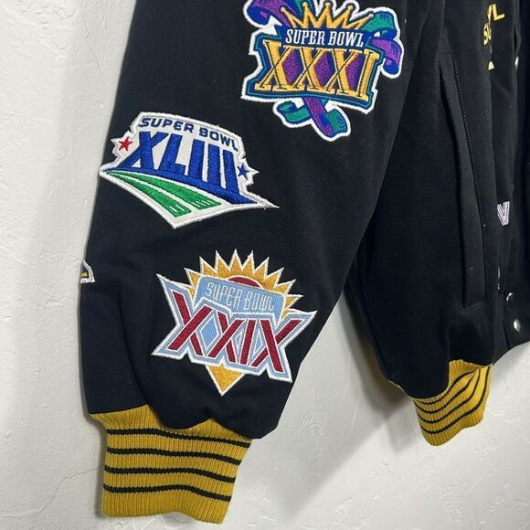 🔥🏈 Rare Collectible SUPER BOWL 50 “PATCHES” Thick Heavy Quality Bomber Jacket - Picture 6 of 13
